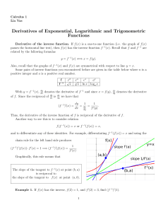 Derivatives of Exponential, Logarithmic and Trigonometric
