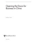 Opening the Doors for Business in China