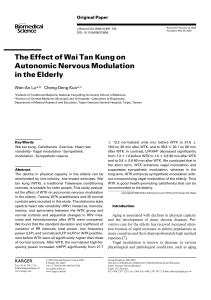 The Effect of Wai Tan Kung on Autonomic Nervous Modulation in the