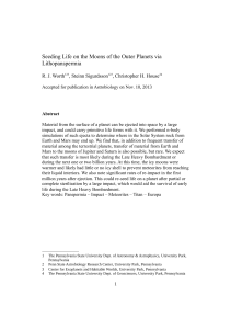 Seeding Life on the Moons of the Outer Planets via Lithopanspermia