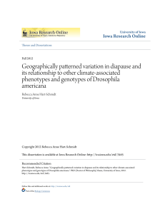Geographically patterned variation in diapause and its relationship