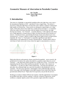 Geometric Measure of Aberration in Parabolic Caustics