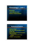 Kinesiology I – Unit 1