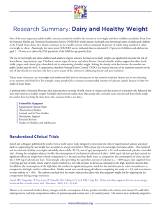 Research Summary: Dairy and Healthy Weight