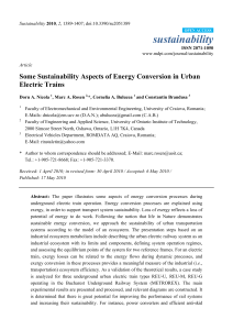 Some Sustainability Aspects of Energy Conversion in Urban Electric