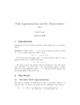 Pade Approximations and the Transcendence of pi