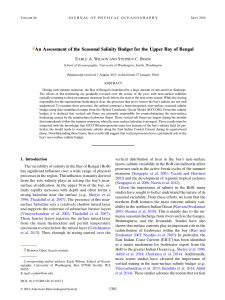 An Assessment of the Seasonal Salinity Budget for the Upper Bay of