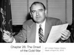 Chapter 28- The Onset of the Cold War