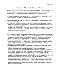 Mitosis and Meiosis Focus Question