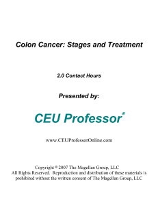 Colon Cancer - CEU Professor Nursing Continuing