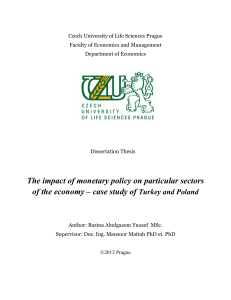The impact of monetary policy on particular sectors of the economy