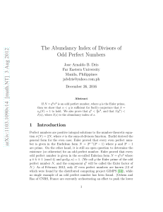 The Abundancy Index of Divisors of Odd Perfect Numbers