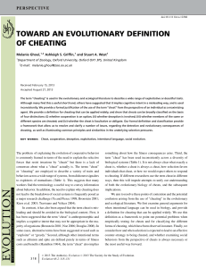 toward an evolutionary definition of cheating