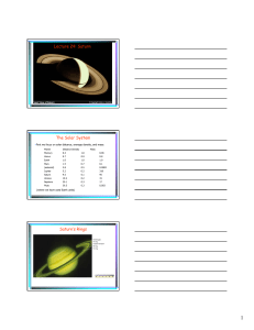 Lecture 24: Saturn The Solar System Saturn`s Rings