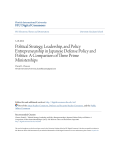 Political Strategy, Leadership, and Policy Entrepreneurship in