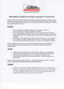 What Makes English the Global Language of Commerce?