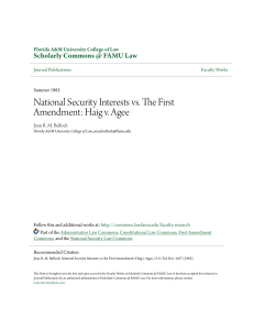 National Security Interests vs. The First Amendment: Haig v. Agee