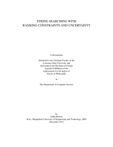 string searching with ranking constraints and uncertainty