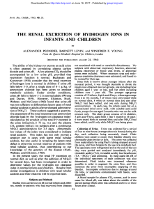 the renal excretion of hydrogen ions in infants and children