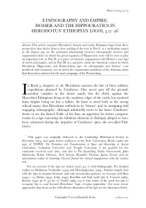 Ethnography and Empire: Homer and the Hippocratics in Herodotus