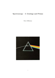 Spectroscopy – I. Gratings and Prisms