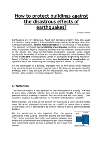 How to protect buildings against the disastrous effects of earthquakes?