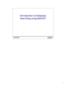 Introduction to Database Searching using MASCOT