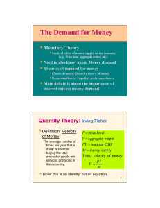 The Demand for Money - Spears School of Business