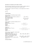 Introduction to Imaginary and Complex numbers