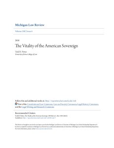 The Vitality of the American Sovereign