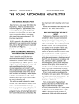 The Young Astronomers Newsletter Volume 24 Number 8 August