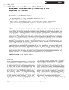 Intraspecific variation in biology and ecology of deer