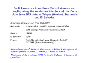 Fault kinematics in northern Central America and coupling along the