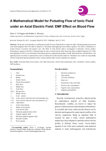 A Mathematical Model for Pulsating Flow of Ionic Fluid under an