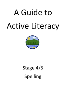 Stage 4/5 Spelling - Fossoway Primary School