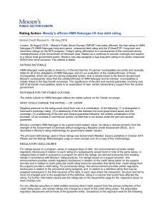 Rating Action: Moody`s affirms HMN Naturgas I/S Aaa debt rating