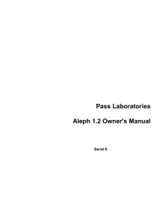 Aleph 1.2 - Pass Labs