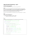 Object-Oriented Programming – Lab 01