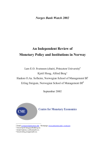 An Independent Review of Monetary Policy and Institutions in Norway