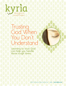 Trusting God When You Don`t Understand