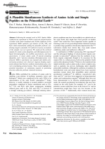 A Plausible Simultaneous Synthesis of Amino Acids and Simple