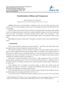 Transformation of Idioms and Transparency