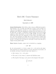 Math 106: Course Summary