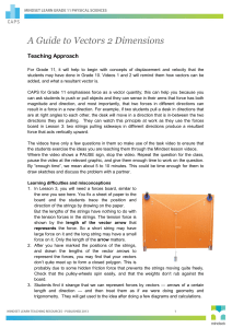 A Guide to Vectors 2 Dimensions