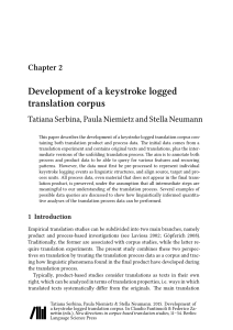 Development of a keystroke logged translation corpus