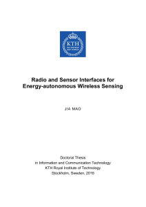 Radio and Sensor Interfaces for Energy