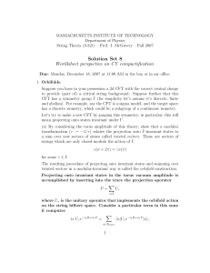 Solution Set 8 Worldsheet perspective on CY compactification