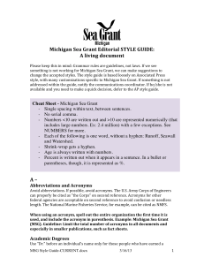 MSG Style Guide - Michigan Sea Grant