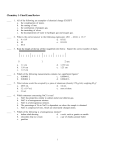 Chemistry 1- Final Exam Review