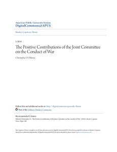 The Positive Contributions of the Joint Committee on the Conduct of